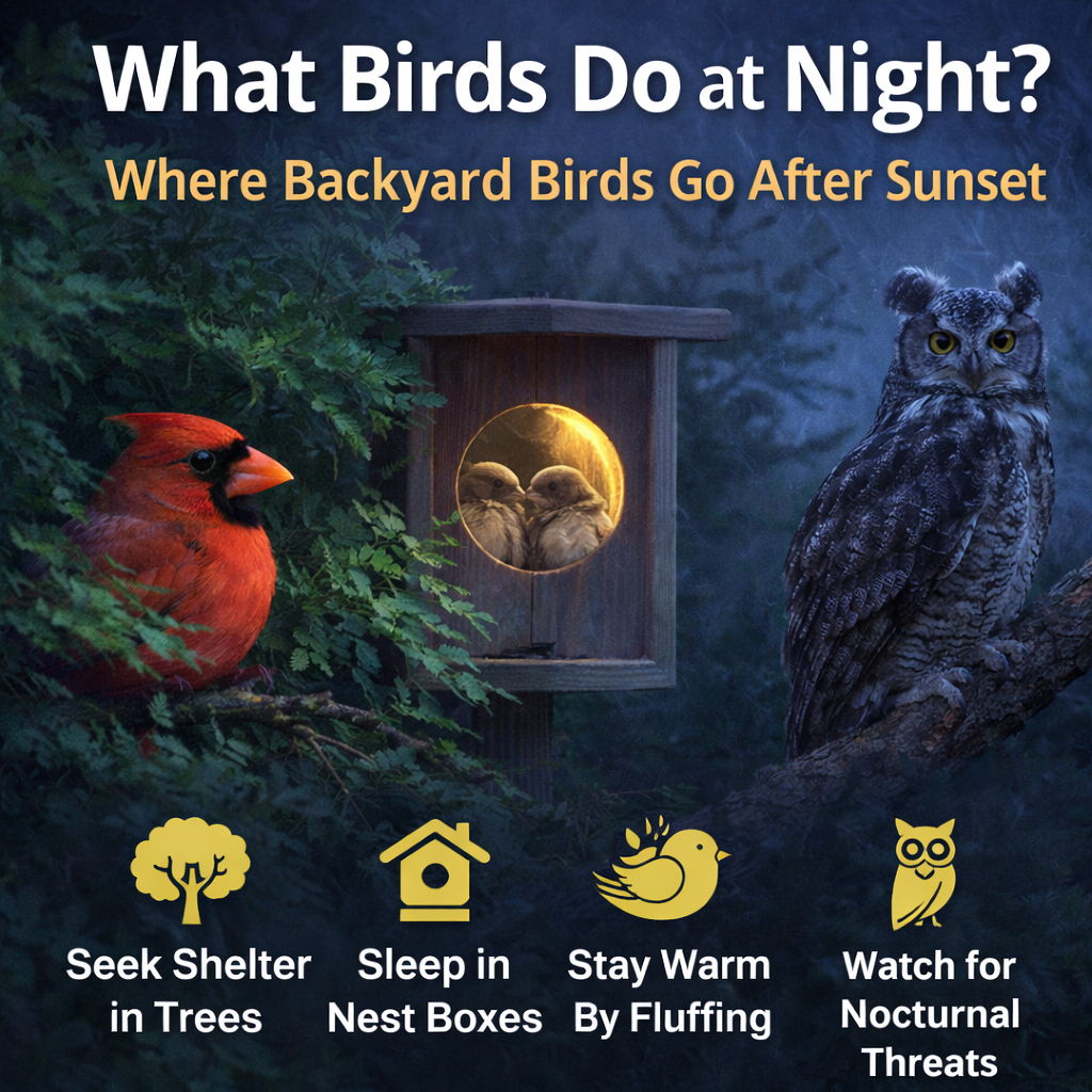 What Birds Do at Night: Where Backyard Birds Go After Sunset