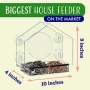 House Window Bird Feeder with Viewing Hole and Seed Tray
