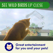 House Window Bird Feeder with Viewing Hole and Seed Tray