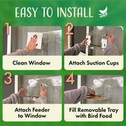 House Window Bird Feeder with Viewing Hole and Seed Tray