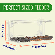 Window Bird Feeder with Viewing Hole and Seed Tray